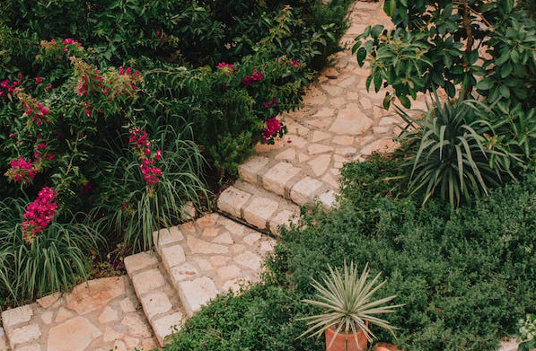 outdoor stone stairway